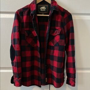 Roots Red and Black Plaid flannel shirt